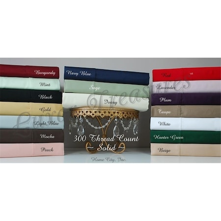 Home City 300 Thread Count Twin Xl Sheet Set Egyptian Cotton Solid-Burgundy 300XLSH SLBG